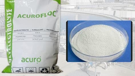 Cationic polyelectrolyte powder in an Acuro pack