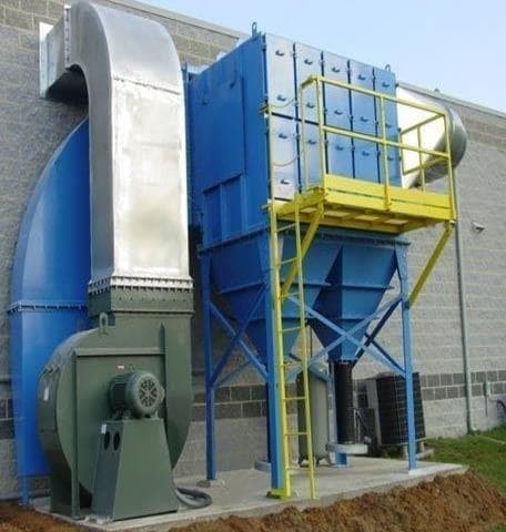 Multi-cyclone dust collector installed outdoors