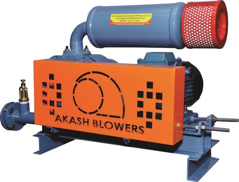 Root air blower with motor and silencer